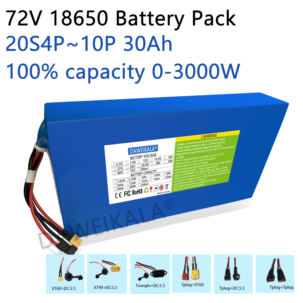 New 72V 12Ah-30Ah 18650 Batter - огляд і ціна Electric Bicycle Battery 72V 30Ah