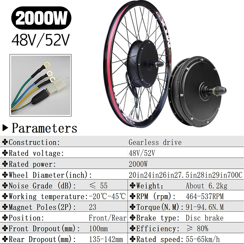 MTX 48V52V 2000W Ebike Motor W - огляд і ціна Ebike Conversion Kit 72V 3000W