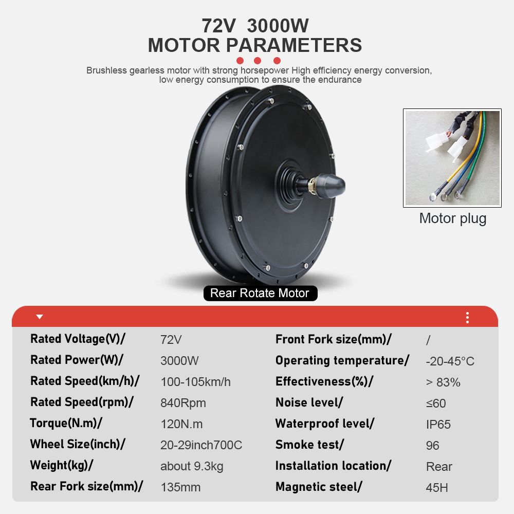 Electric Bike Motor 72V 3000W  - огляд і ціна Ebike Conversion Kit 72V 3000W