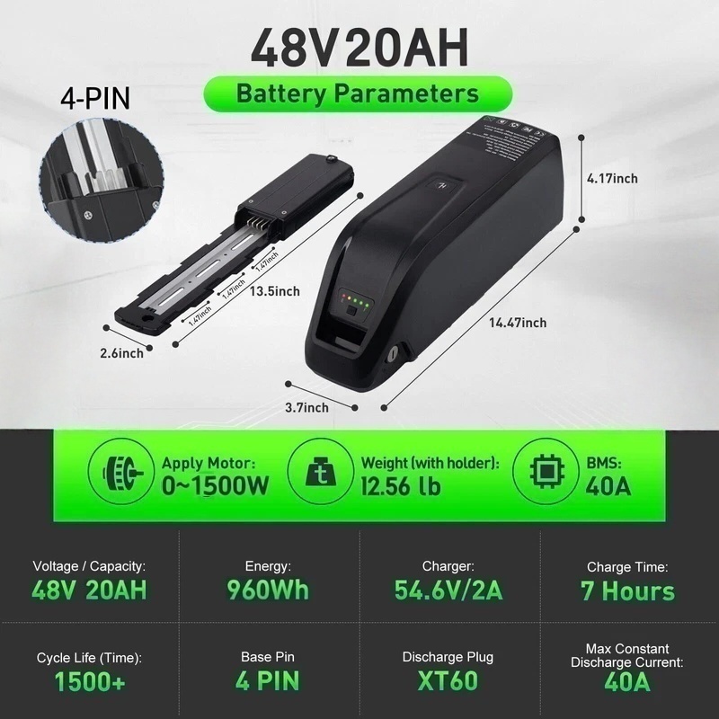 Hailong E-Bike Battery 36V 48V - огляд і ціна Ebike Battery 48V 20Ah Hailong